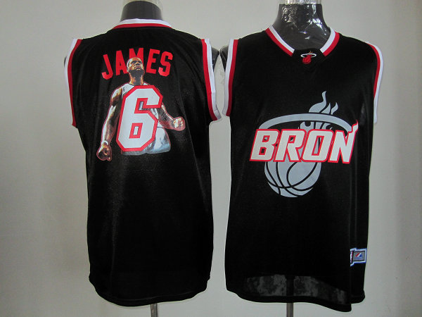 NBA Miami Heat 6 LeBron James Notorious Fashion Black Jersey